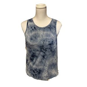 Interval Size Small Tank Top Blue And White Tie Dye Keyhole Back Gym